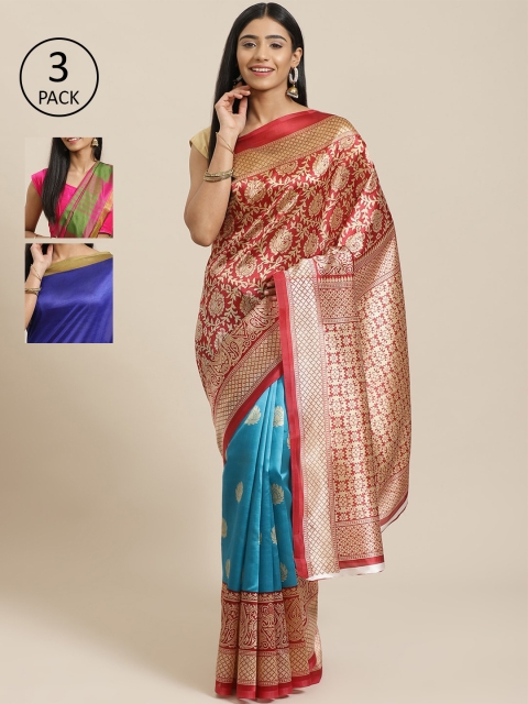 

KALINI Multicoloured Printed Saree, Red