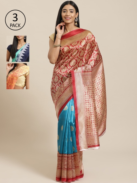 

KALINI Multicoloured Printed Saree, Red