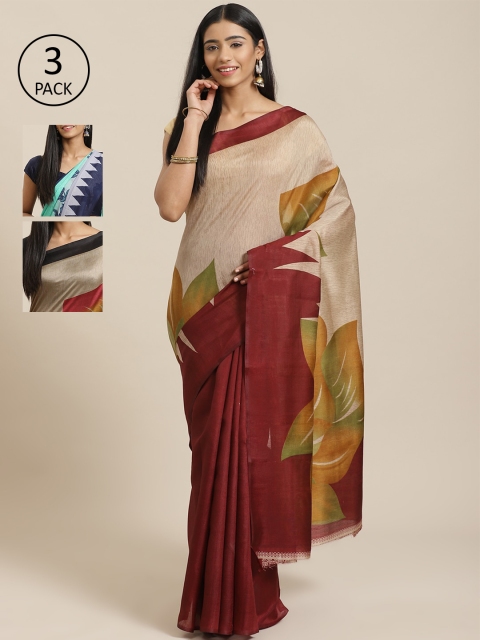 

KALINI Multicoloured Printed Saree, Beige