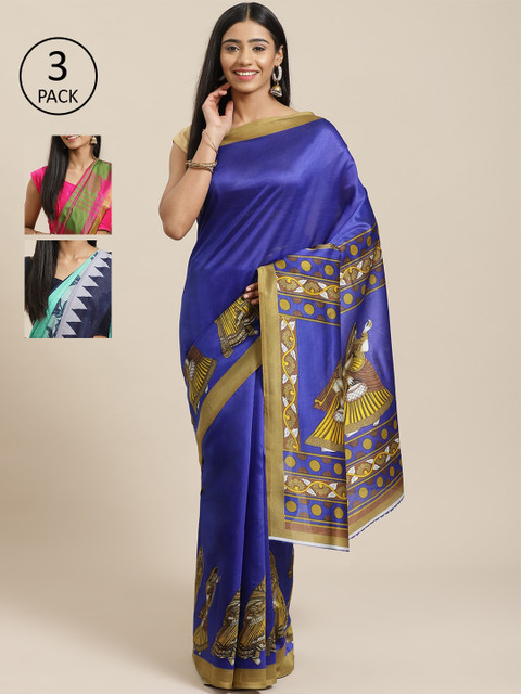 

KALINI Multicoloured Printed Saree, Blue