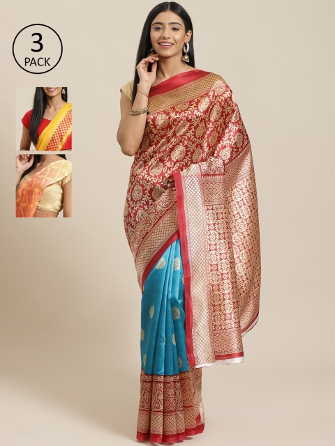 

KALINI Multicoloured Printed Saree, Red