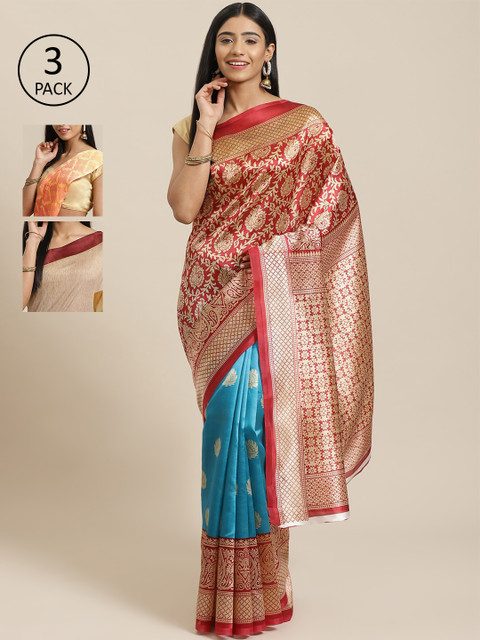 

KALINI Multicoloured Printed Saree, Red