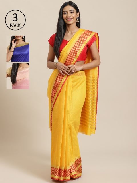 

KALINI Pack of 3 Printed Saree, Multi
