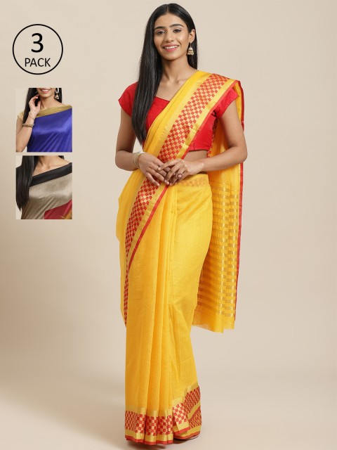 

KALINI Pack of 3 Printed Saree, Multi