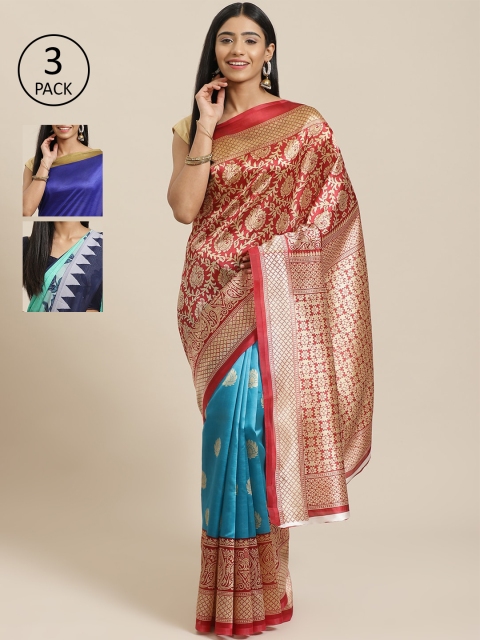 

KALINI Pack of 3 Printed Saree, Multi