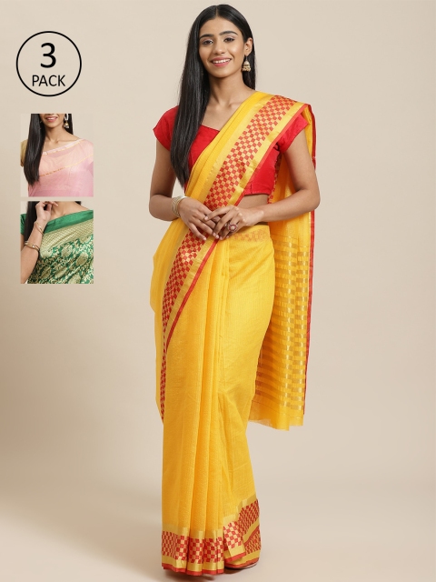 

KALINI Multicoloured Printed Saree, Yellow