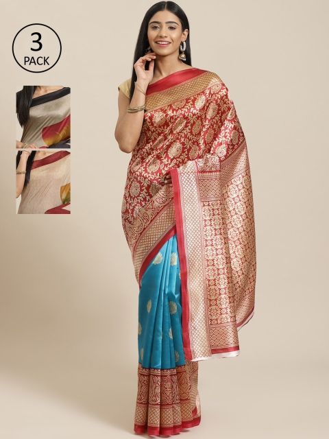 

KALINI Multicoloured Printed Saree, Red