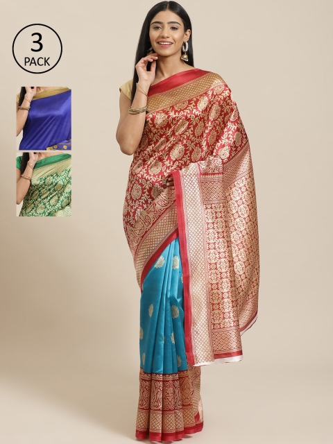 

KALINI Multicoloured Printed Saree, Red