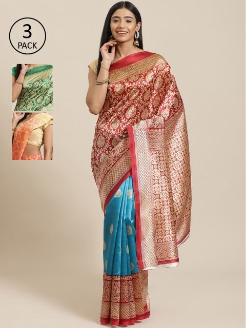 

KALINI Pack of 3 Printed Saree, Multi