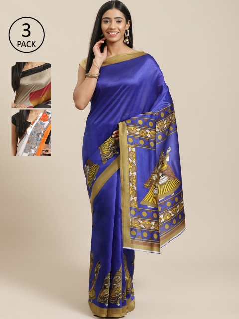 

KALINI Multicoloured Printed Saree, Blue
