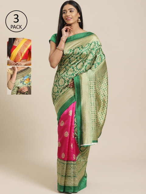 

KALINI Pack of 3 Printed Saree, Multi