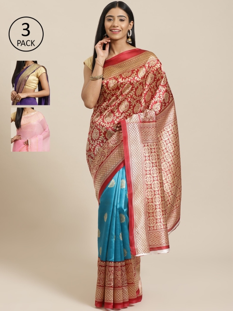 

KALINI Multicoloured Printed Saree, Red