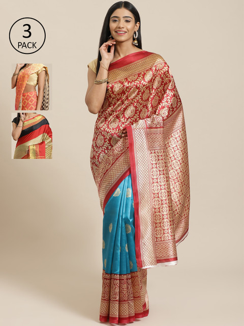 

KALINI Pack of 3 Printed Saree, Multi