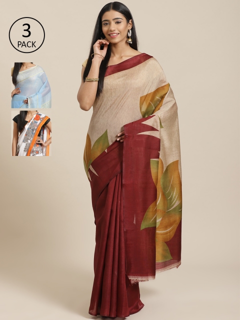 

KALINI Multicoloured Printed Saree, Beige