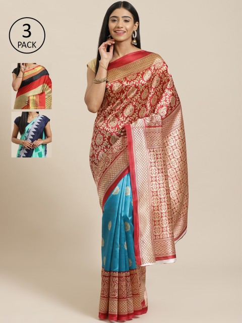 

KALINI Multicoloured Printed Saree, Red