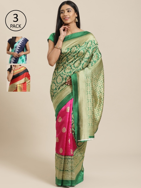 

KALINI Pack of 3 Printed Saree, Multi