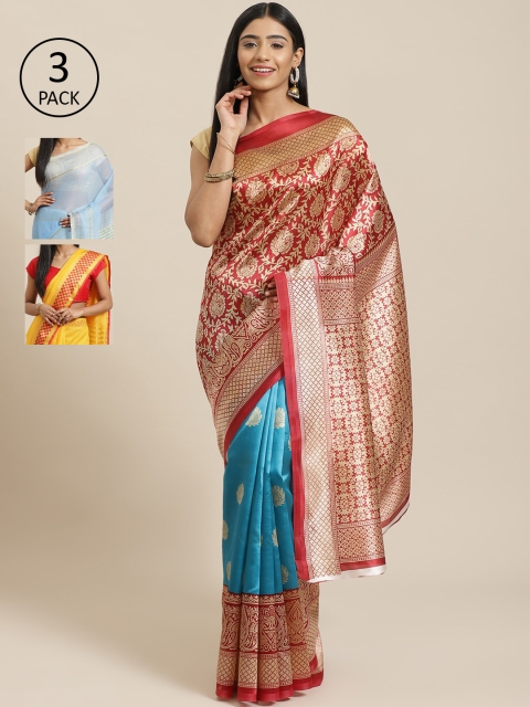 

KALINI Multicoloured Printed Saree, Red