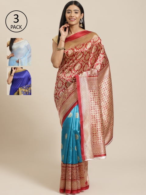 

KALINI Pack of 3 Printed Saree, Multi