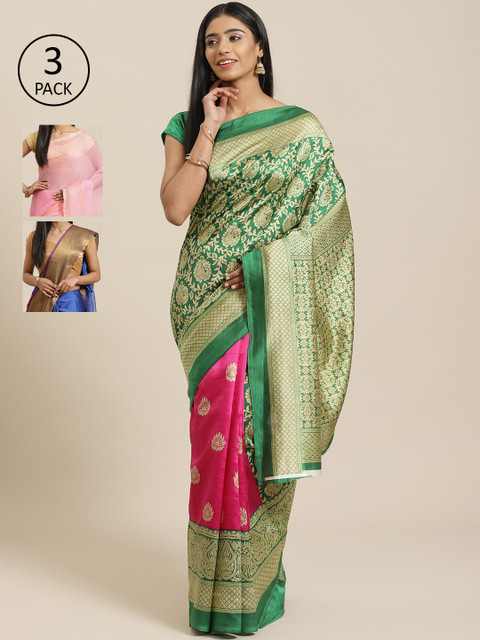 

KALINI Pack of 3 Printed Saree, Multi