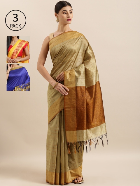 

KALINI Multicoloured Printed Saree, Beige