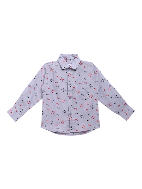 

Kidling Boys Grey Pure Cotton Printed Casual Shirt