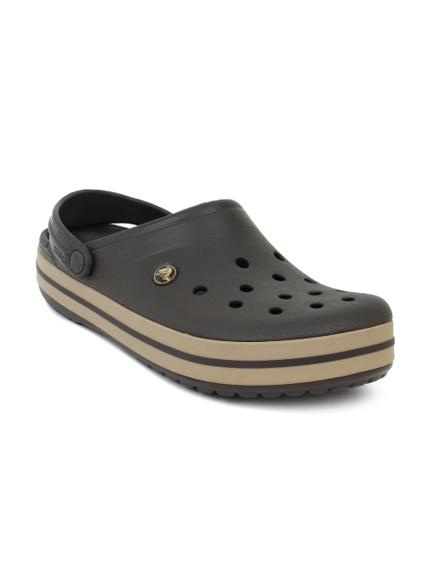 

Crocs Unisex Grey & Brown Solid Crocband Clogs