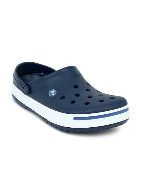 

Crocs Unisex Navy Blue & White Solid Clogs