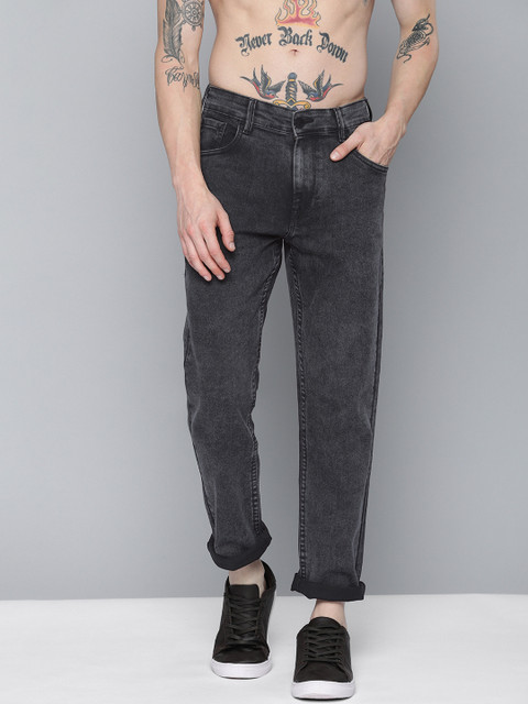 

HERE&NOW Men Black Slim Fit Light Fade Stretchable Jeans