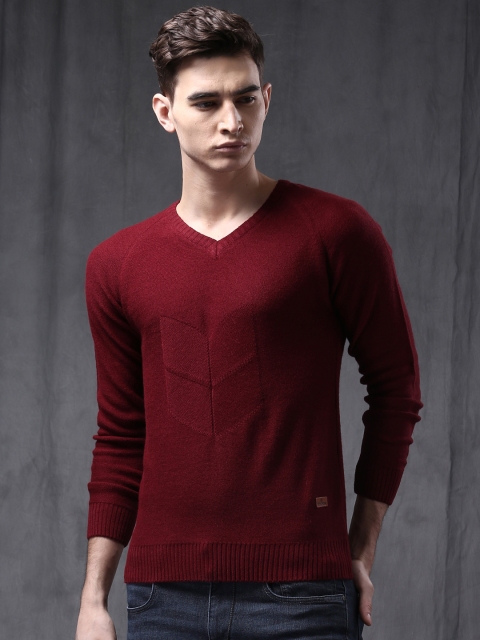 

WROGN Men Maroon Sweater