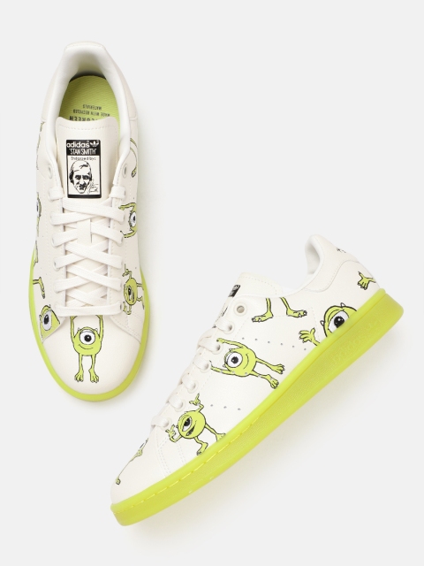 

ADIDAS Originals Men Off White & Green Monsters Inc. Print Stan Smith Sustainable Sneakers