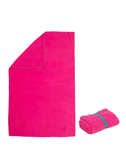 

Nabaiji By Decathlon Pink Self-Striped 200 GSM Bath Towel