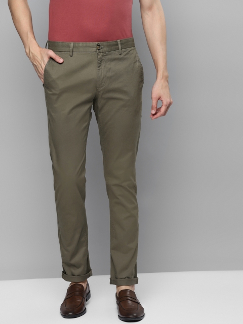 

Indian Terrain Men Green Brooklyn Slim Fit Pleated Trousers