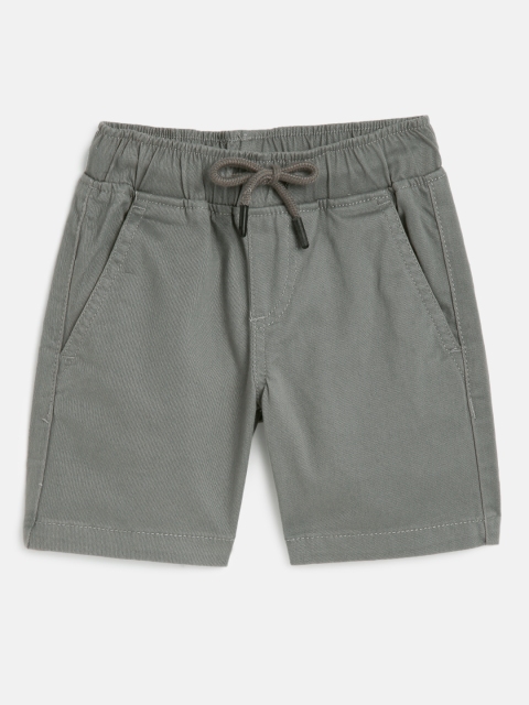 

HERE&NOW Boys Grey Slim Fit Mid-Rise Regular Shorts