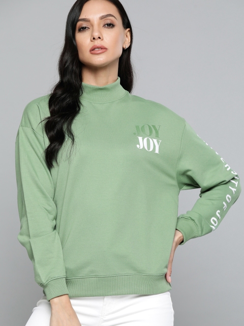 

Harvard Women Green Solid Sweatshirt