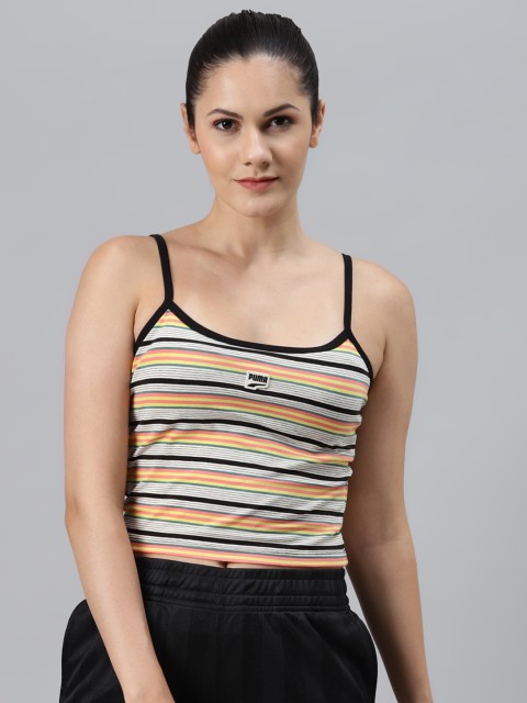 

Puma Yellow & White Striped Downtown Tank