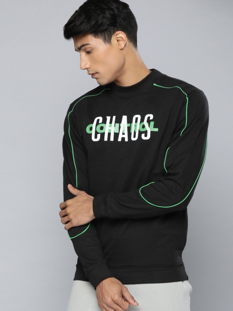 

HRX by Hrithik Roshan Men Black & White Printed Sweatshirt