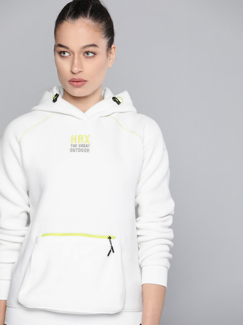 

HRX By Hrithik Roshan Outdoor Women Optic White Rapid-Dry Typography Sweatshirts