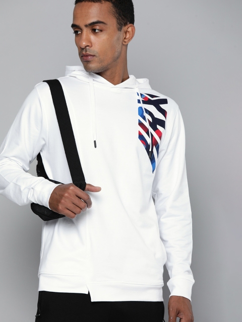 

HRX By Hrithik Roshan Lifestyle Men Electric Kumquat & Jet Black Bio-Wash Sweatshirts, White