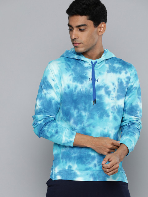 

HRX By Hrithik Roshan Lifestyle Men Blue & White Bio-Wash Brand Carrier Sweatshirts