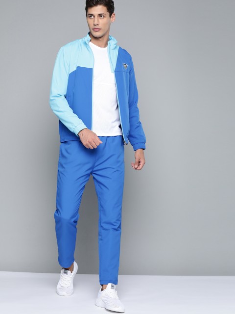 

HRX By Hrithik Roshan Football Men Strong Blue Rapid-Dry Colourblock Tracksuit