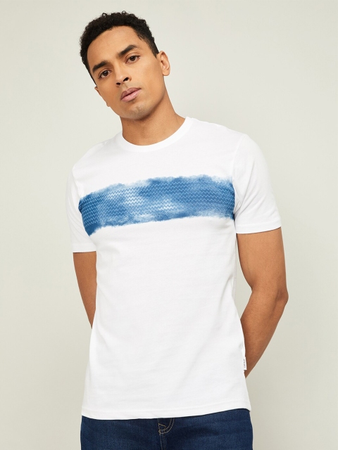 

Fame Forever by Lifestyle Men White Dyed Round Neck Cotton T-shirt