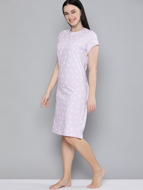 

HERE&NOW Lavender Ditsy Floral Printed Nightdress