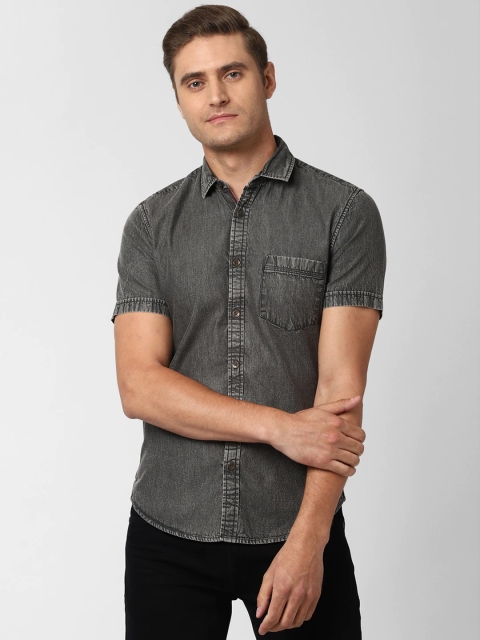 

Peter England Casuals Men Grey Slim Fit Faded Casual Shirt