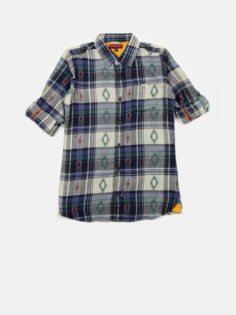 

U.S. Polo Assn. Kids Boys Navy Blue Checked Casual Shirt
