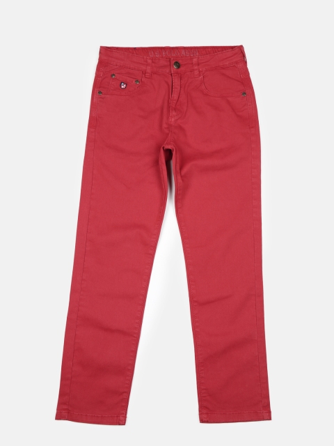 

U.S. Polo Assn. Kids Boys Red Flat-Front Trousers