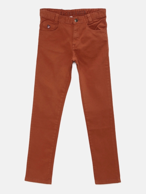 

U.S. Polo Assn. Kids Boys Rust Solid Regular Fit Flat-Front Trousers