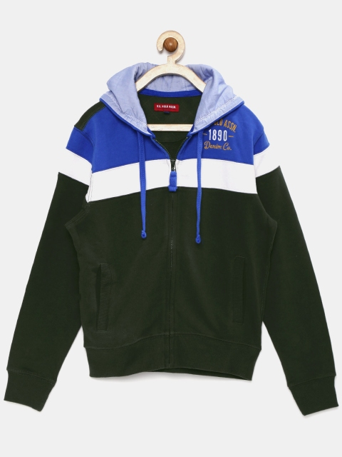 

U.S. Polo Assn. Kids Boys Blue & Green Colourblock Sweatshirt