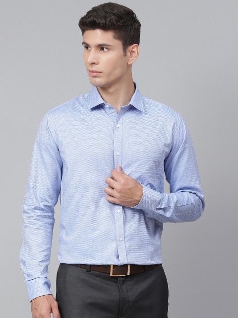 

Park Avenue Men Blue Self Design Slim Fit Cotton Formal Shirt