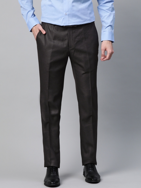 

Raymond Men Coffee Brown Solid Slim Fit Formal Trousers