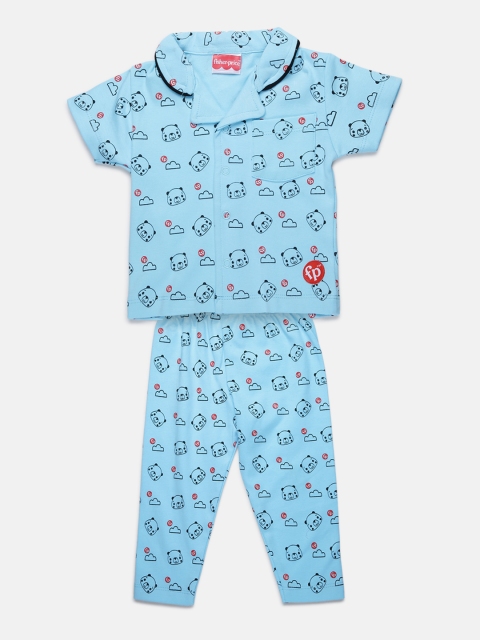

Fisher Price X Moms Love Infant Boys Blue Panda Print Pure Cotton Night suit